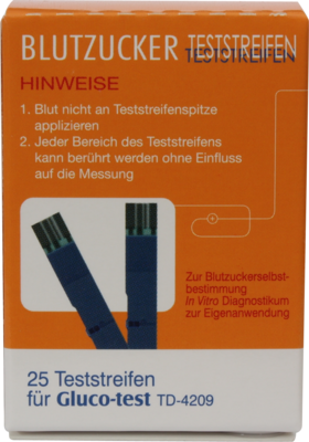 GLUCO TEST Blutzuckerteststreifen